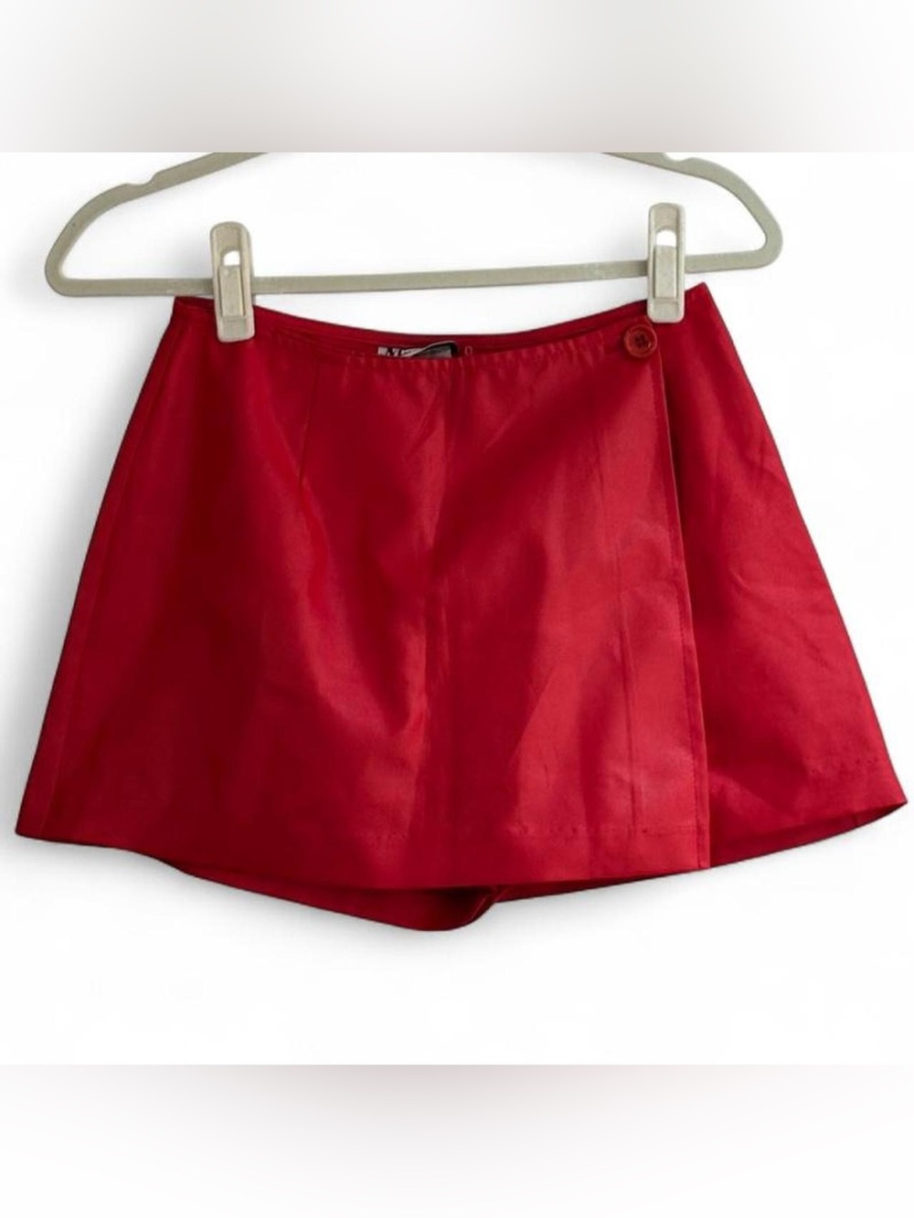 Vintage M Collection Red Wrap Front Mini Skirt Skort Size 7/8
